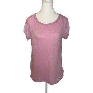 Free People We The Free Tee Size Large Pink Slub Stretch Basic Top